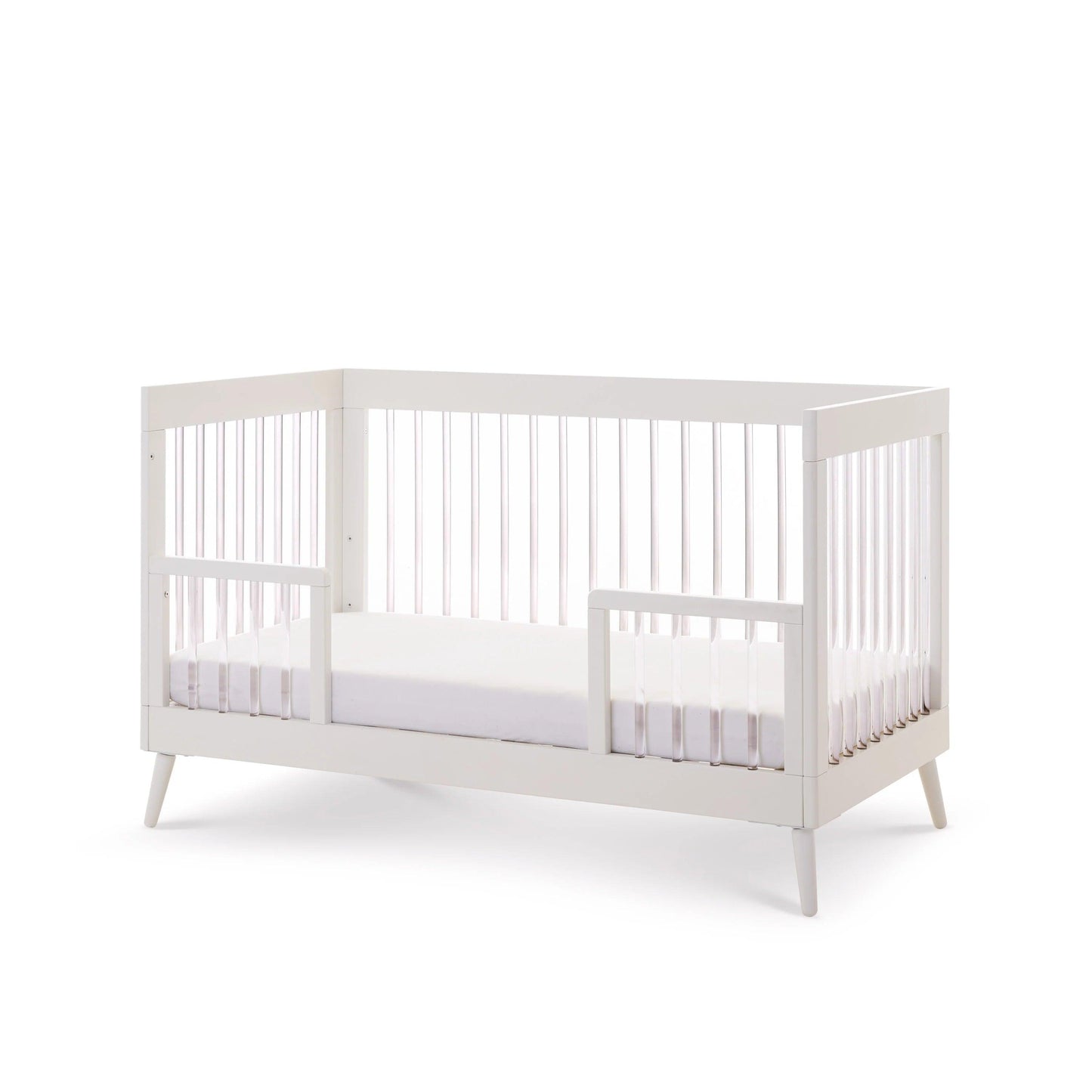 Obaby Maya Cot Bed - White with Acrylic-Dreamy Nursery