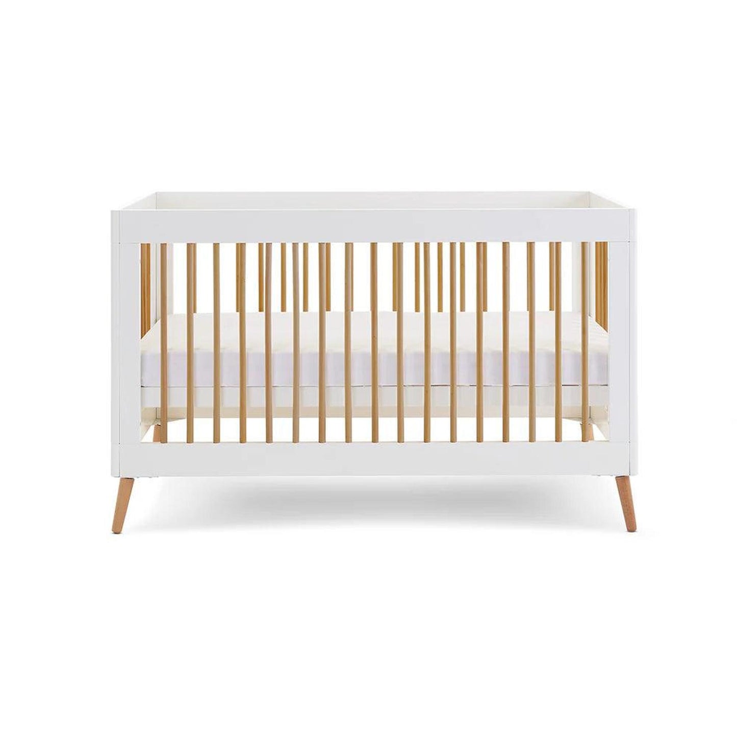 Obaby Maya Cot Bed - White with Natural-Dreamy Nursery