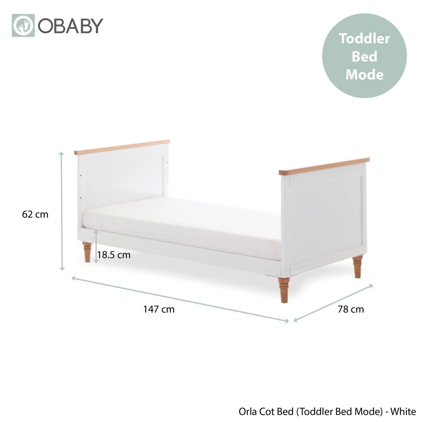 Obaby Orla 3 Piece Room Set - White with Oak-Dreamy Nursery