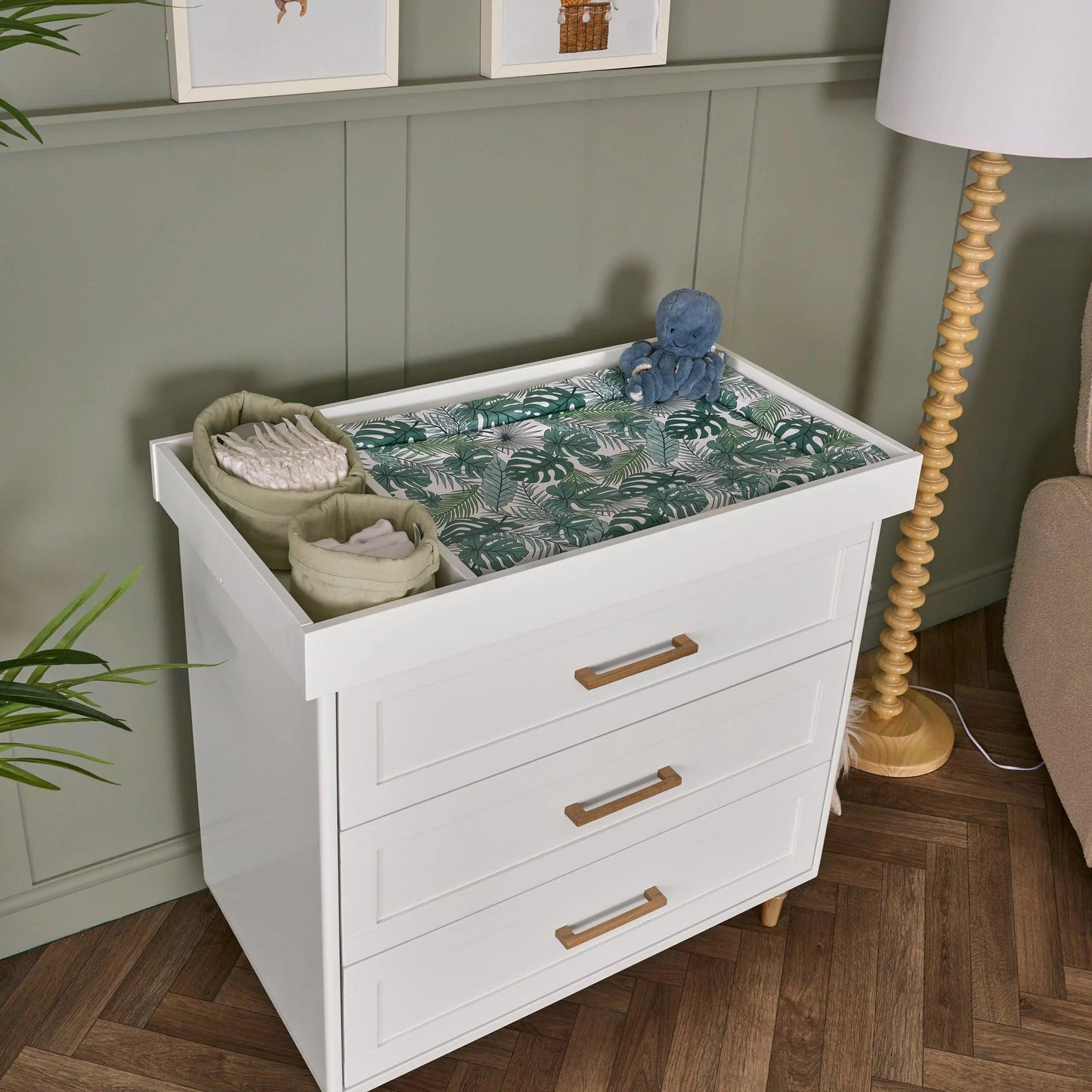 Obaby Orla 3 Piece Room Set - White with Oak-Dreamy Nursery