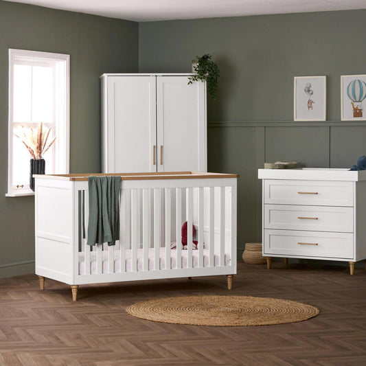 Obaby Orla 3 Piece Room Set - White with Oak-Dreamy Nursery