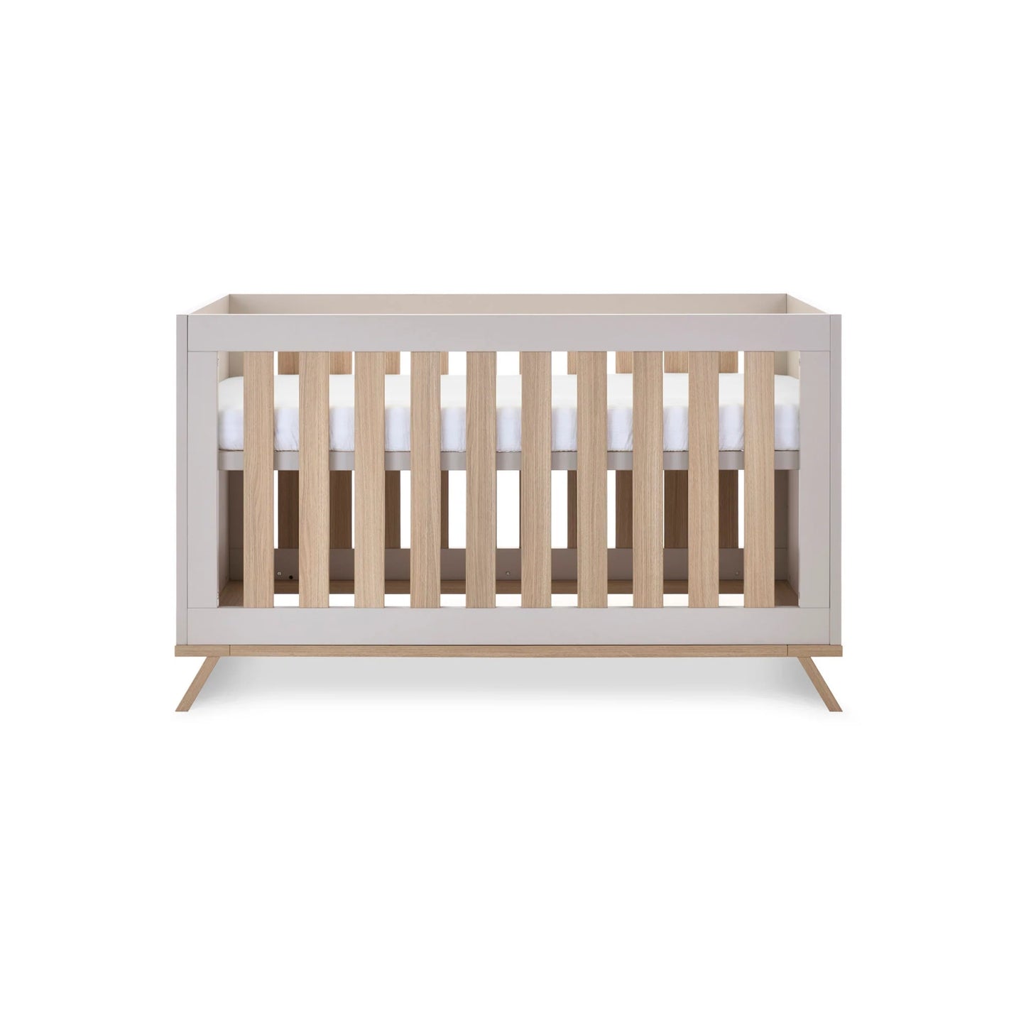 Obaby Thea cot bed latte adjustable cot bed with wooden slats and modern design