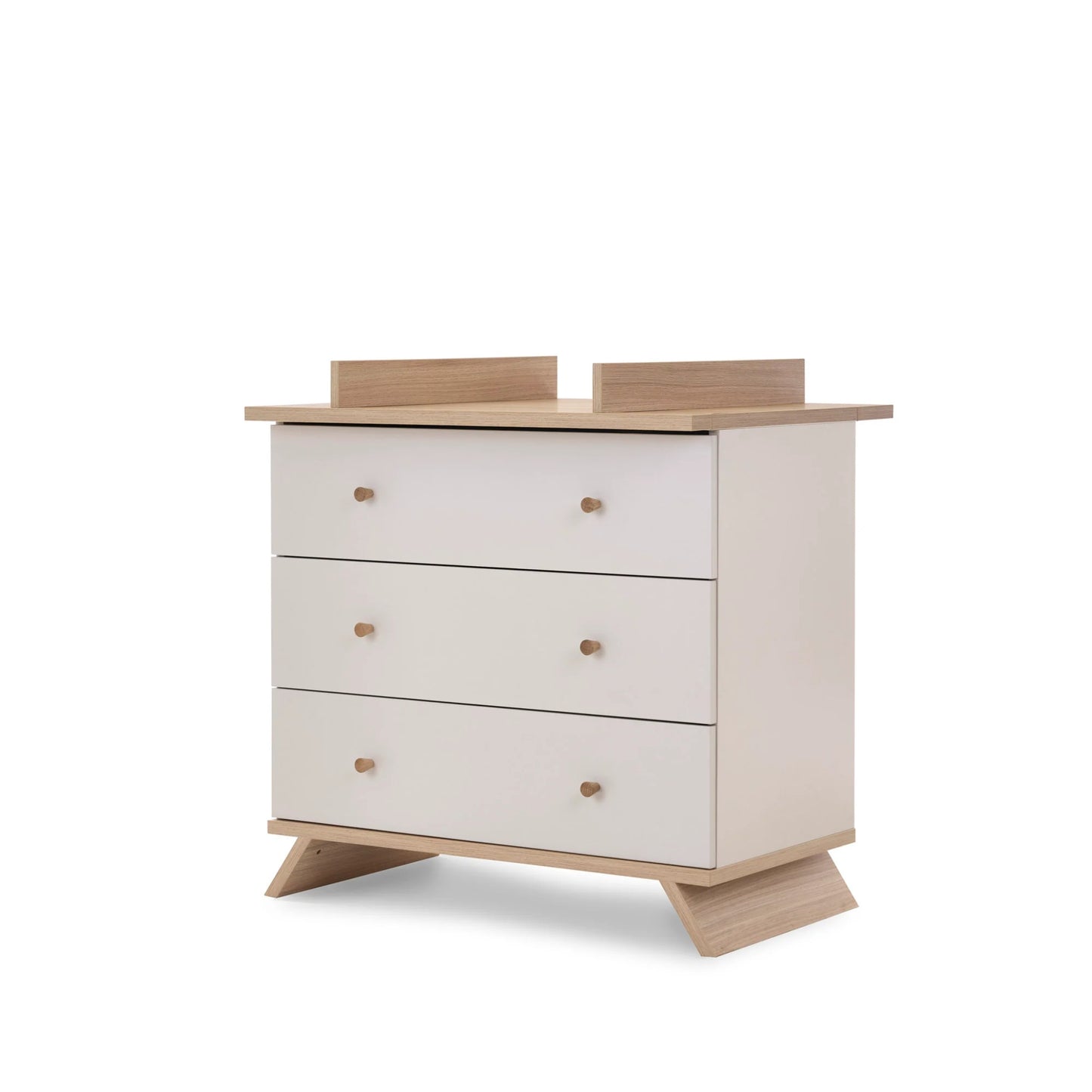 Obaby Thea nursery furniture set 2 piece white and oak changing unit with storage drawers