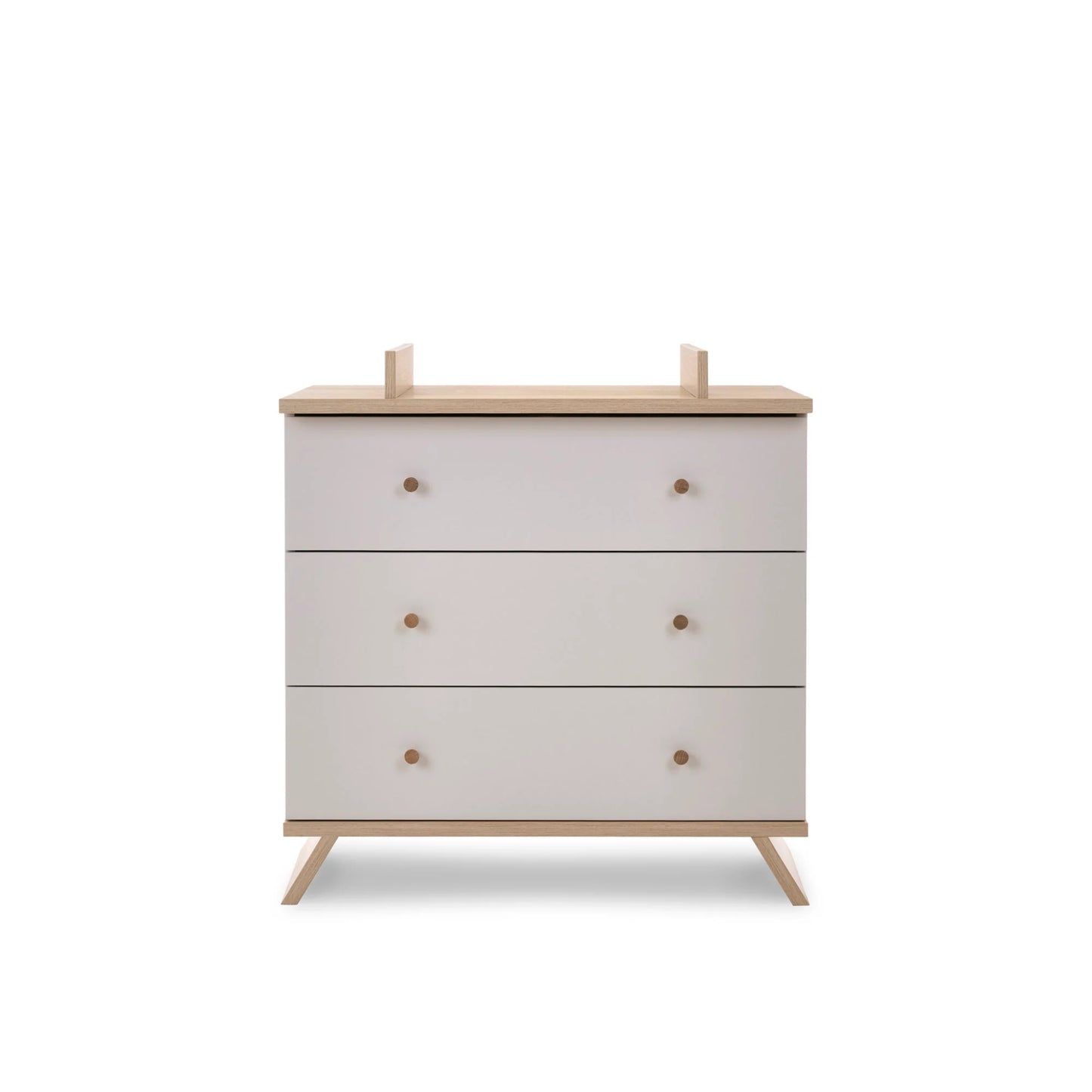 Obaby Thea nursery furniture set 2 piece with white and natural wood changing unit dresser
