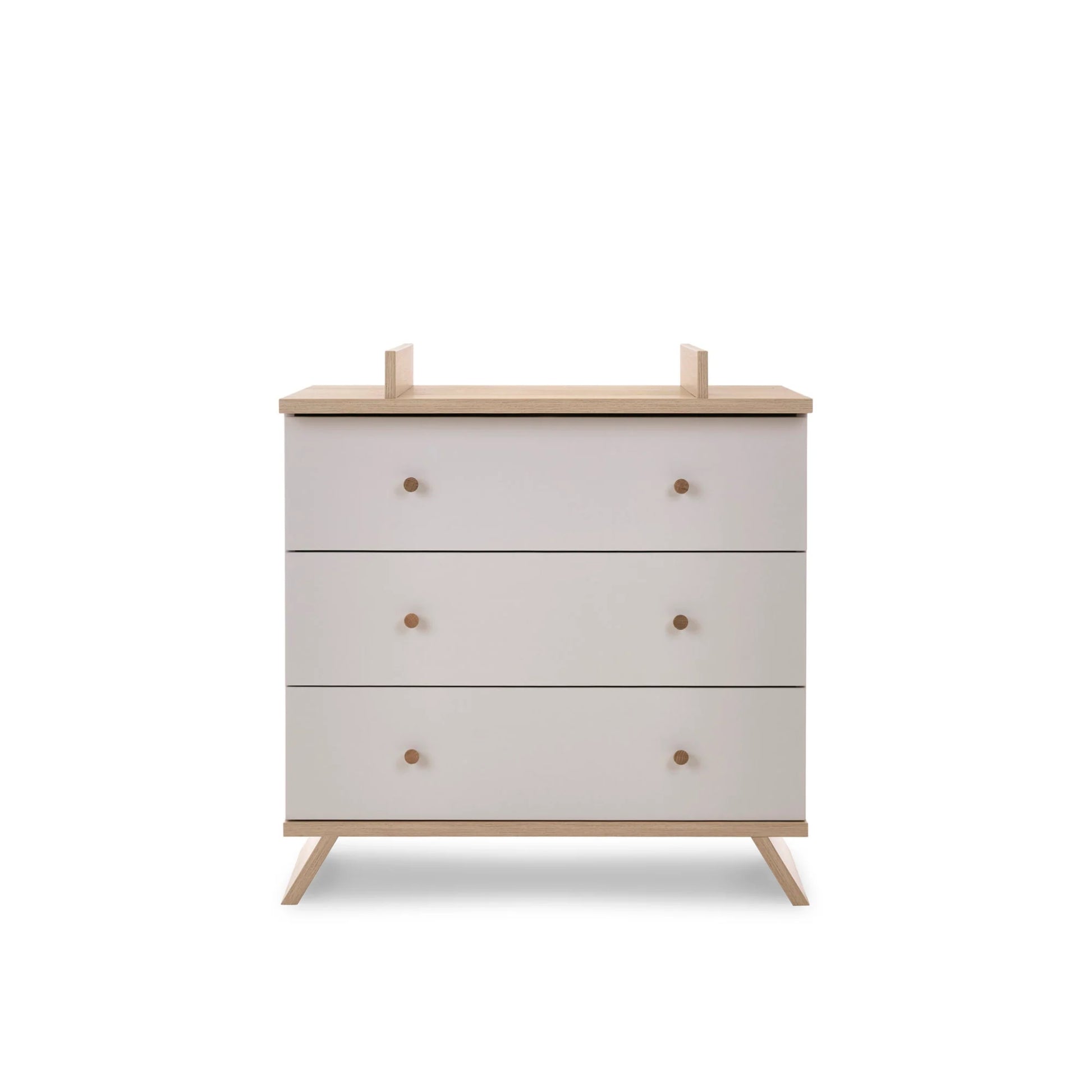 Obaby Thea nursery furniture set 2 piece with white and natural wood changing unit dresser