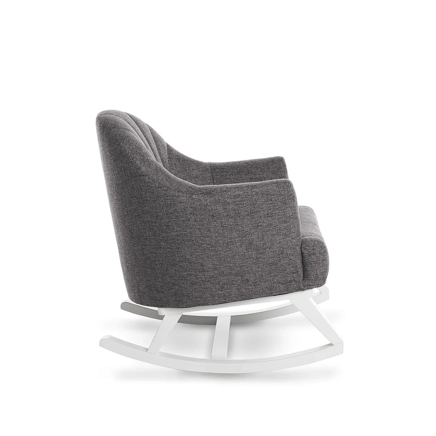 Obaby Round Back Rocking Chair - White with Dark Grey Cushions