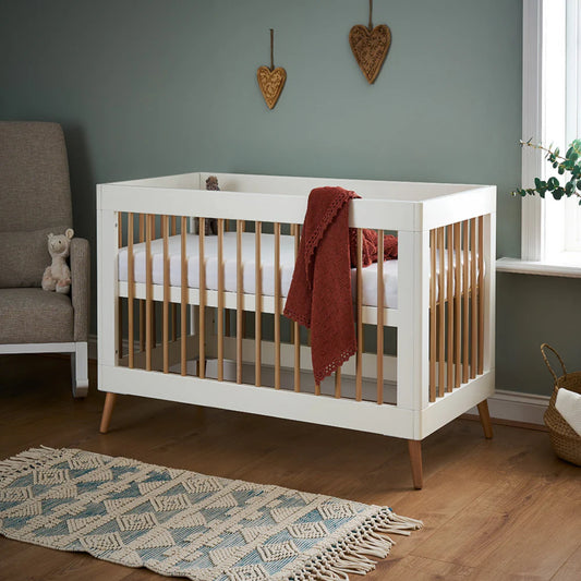 Obaby Maya Mini 2 Piece Room Set - White With Natural - Dreamy Nursery