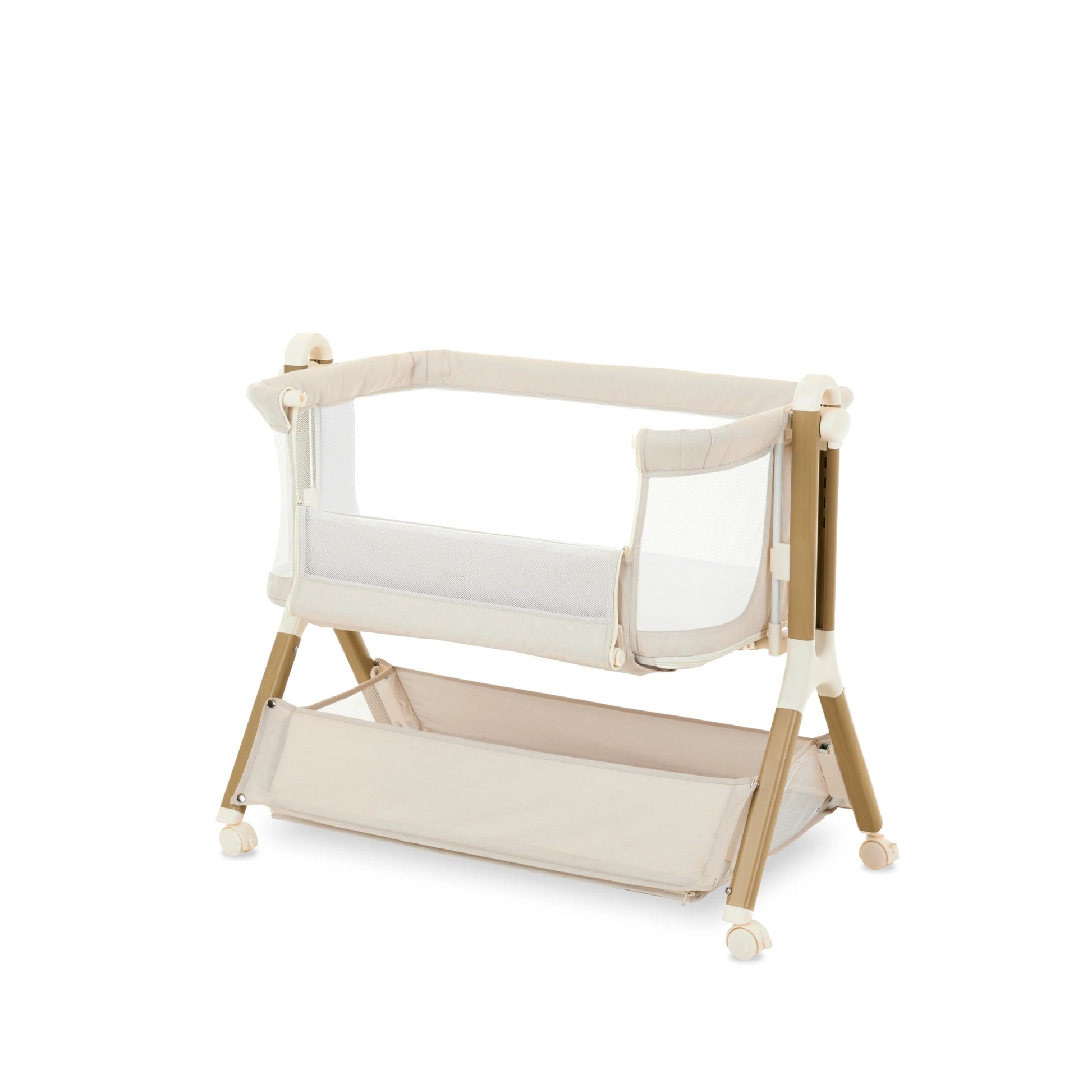Obaby Cloud Bedside Crib - Oatmeal - Dreamy Nursery
