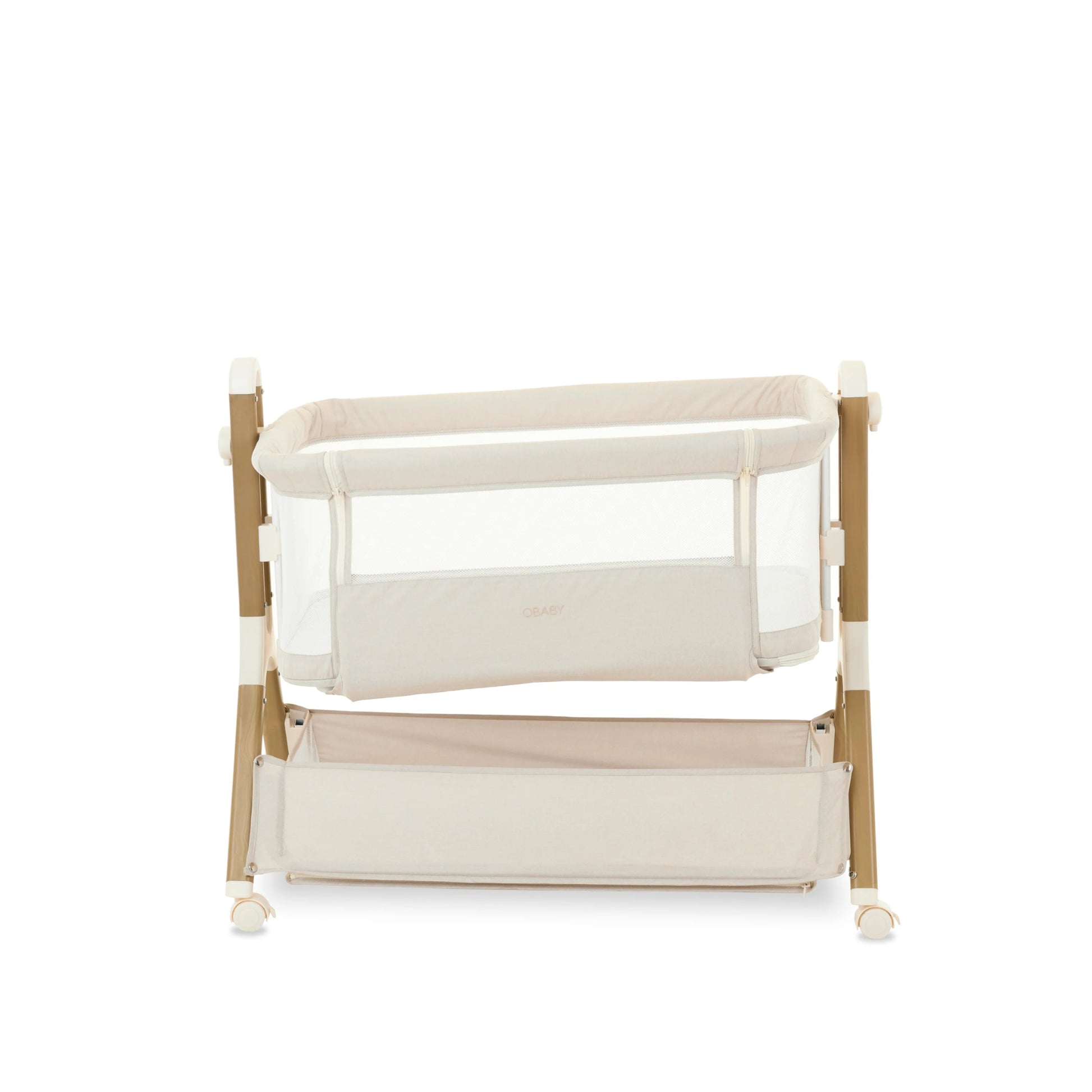 Obaby Cloud Bedside Crib - Oatmeal - Dreamy Nursery