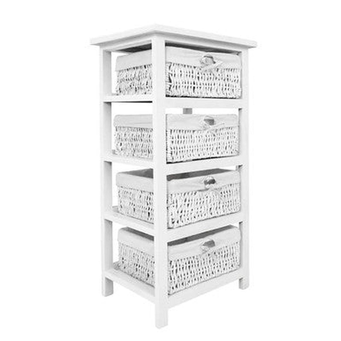 Orsina 4 Maize Baskets Storage Unit - White