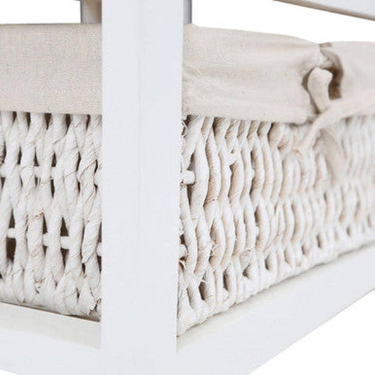 Orsina 4 Maize Baskets Storage Unit - White