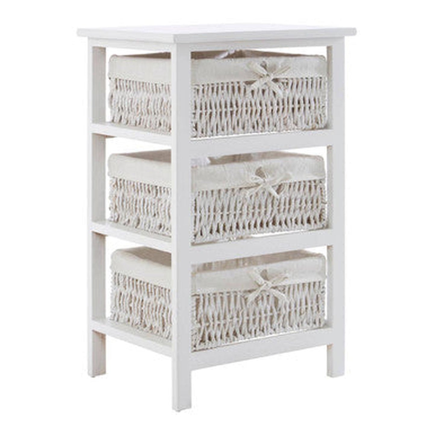 Orsina 3 Maize Baskets Storage Unit - White