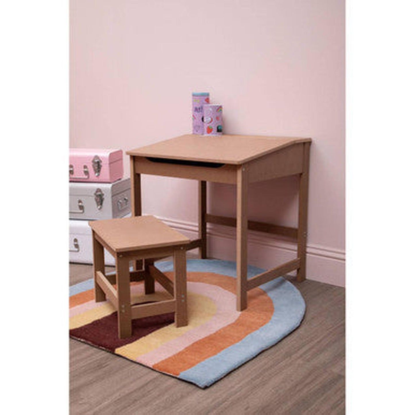 Orsina Jordan Childrens Desk And Stool - Natural