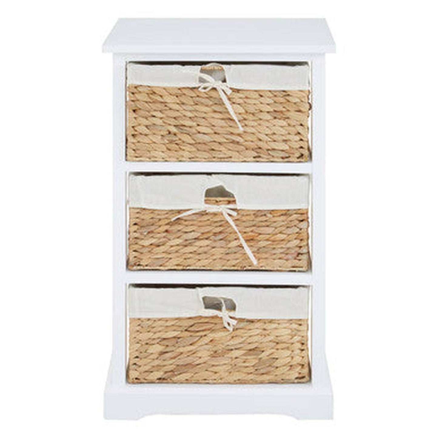 Orsina Ashby 3 Seagrass Drawer Chest - White & Natural
