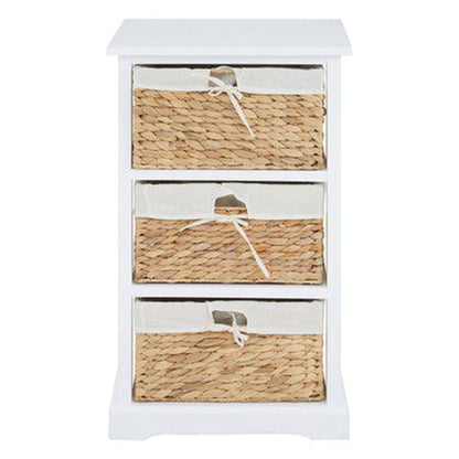Orsina Ashby 3 Seagrass Drawer Chest - White & Natural