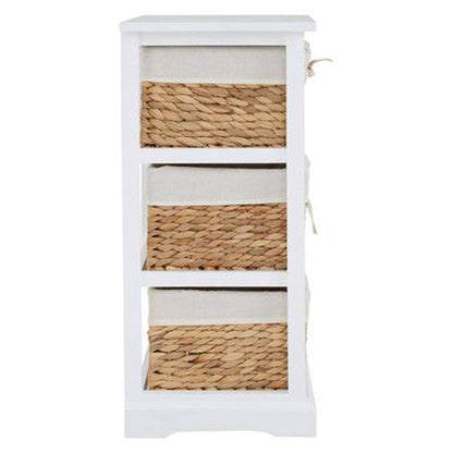 Orsina Ashby 3 Seagrass Drawer Chest - White & Natural