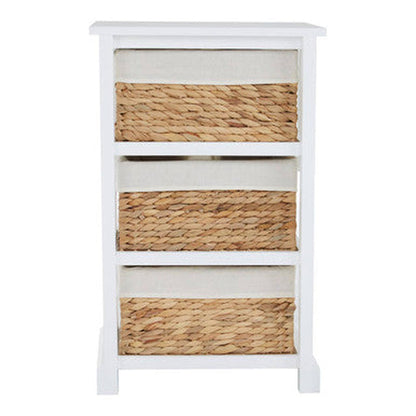 Orsina Ashby 3 Seagrass Drawer Chest - White & Natural