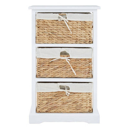 Orsina Ashby 3 Seagrass Drawer Chest - White & Natural