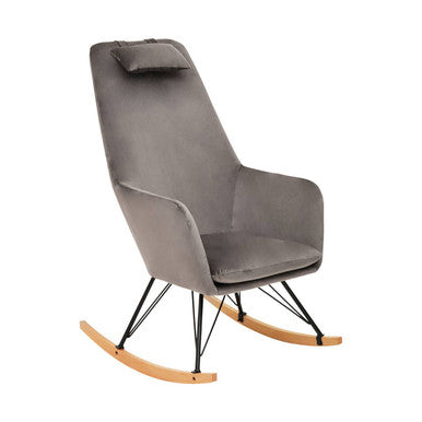 Orsina Stockholm Velvet Rocking Chair - Grey
