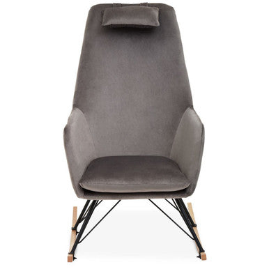 Orsina Stockholm Velvet Rocking Chair - Grey