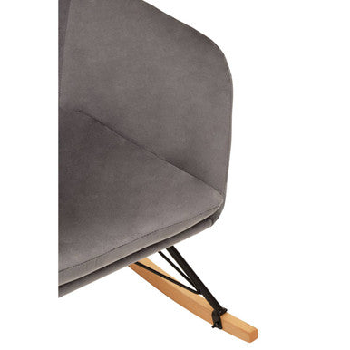 Orsina Stockholm Velvet Rocking Chair - Grey