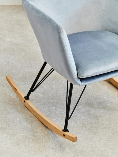 Orsina Stockholm Velvet Rocking Chair - Blue