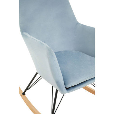 Orsina Stockholm Velvet Rocking Chair - Blue