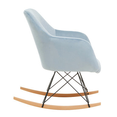 Orsina Stockholm Small Velvet Rocking Chair - Blue