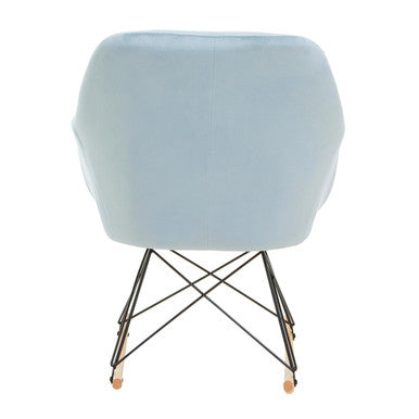 Orsina Stockholm Small Velvet Rocking Chair - Blue