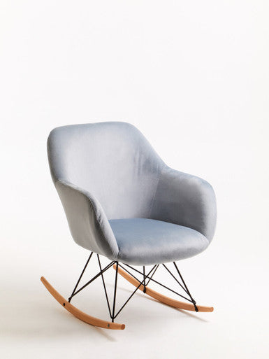 Orsina Stockholm Small Velvet Rocking Chair - Blue