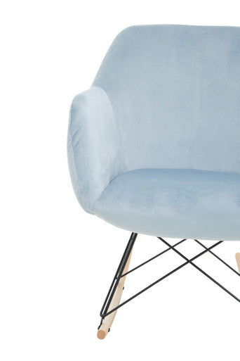 Orsina Stockholm Small Velvet Rocking Chair - Blue