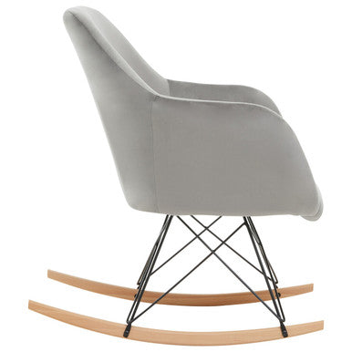 Orsina Stockholm Small Velvet Rocking Chair - Grey