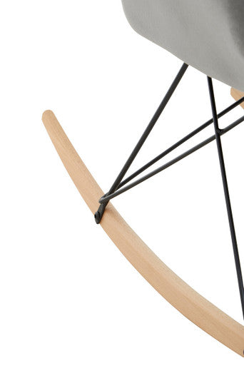 Orsina Stockholm Small Velvet Rocking Chair - Grey