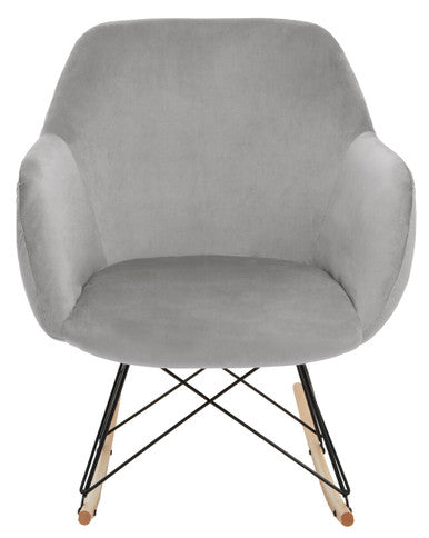 Orsina Stockholm Small Velvet Rocking Chair - Grey
