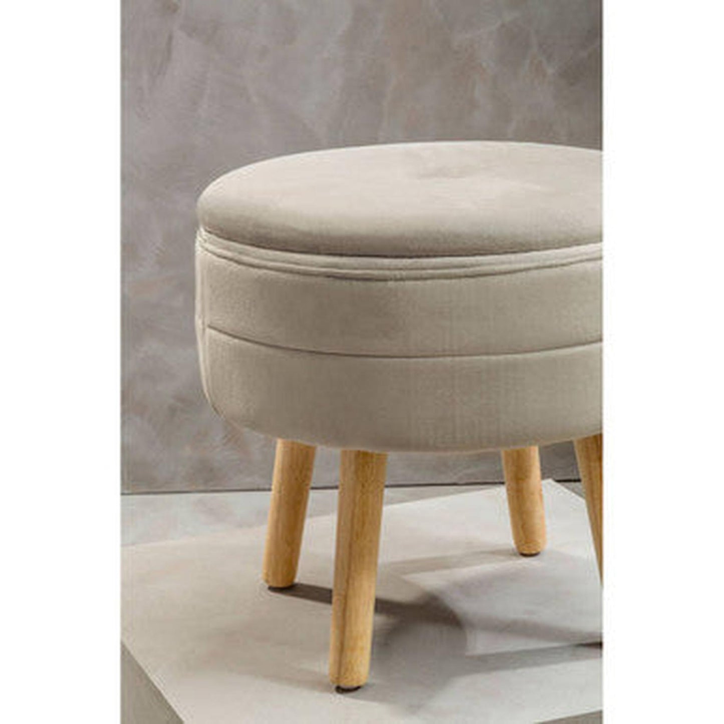 Orsina Ivy Velvet Stool - Mink