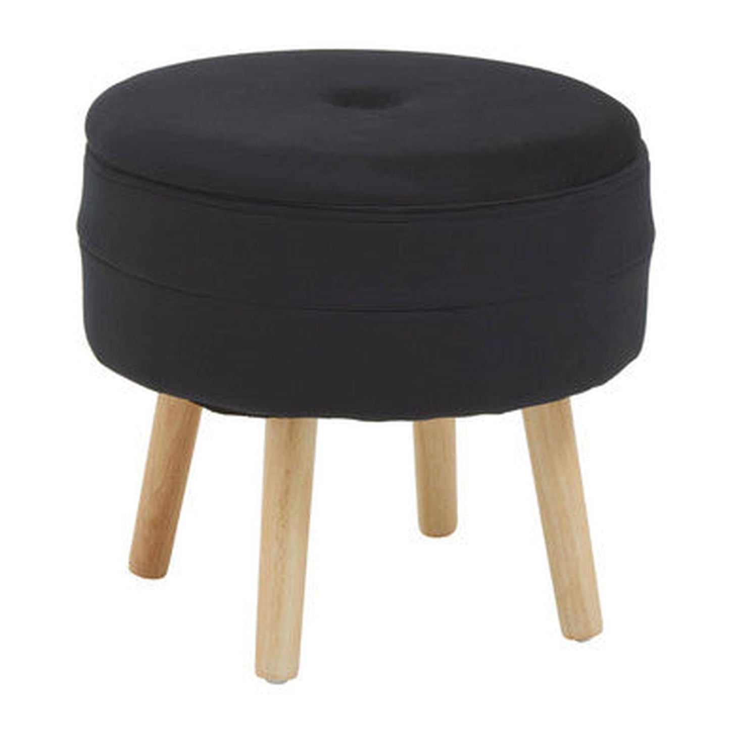 Orsina Ivy Velvet Stool -  Black