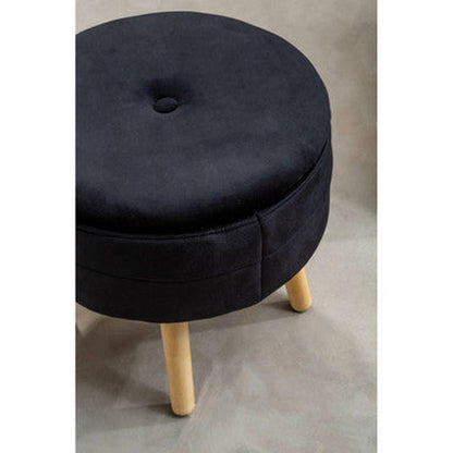 Orsina Ivy Velvet Stool -  Black