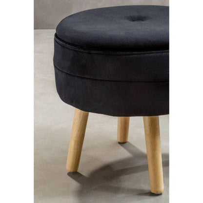 Orsina Ivy Velvet Stool -  Black