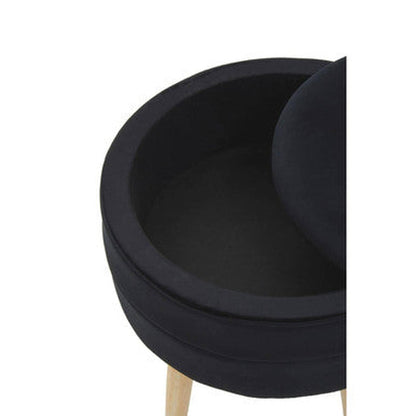 Orsina Ivy Velvet Stool -  Black