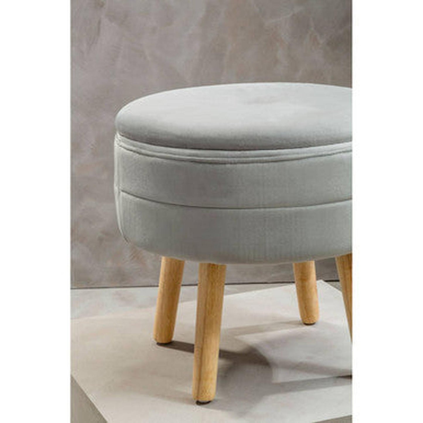 Orsina Ivy Velvet Stool - Grey