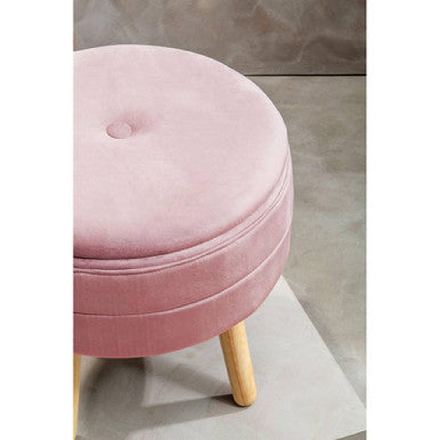 Orsina Ivy Velvet Stool - Pink