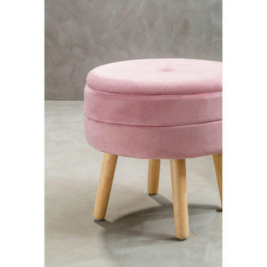Orsina Ivy Velvet Stool - Pink