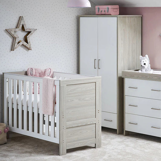 Obaby Nika Mini 3 Piece Room Set - Grey Wash & White