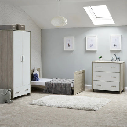 Obaby Nika Cot Bed - Grey Wash & White