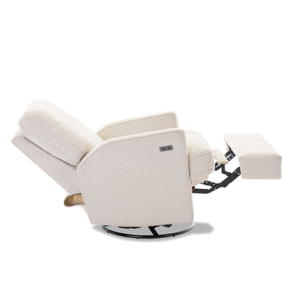 Obaby Madison Electric Swivel Glider Recliner Chair - Bouclé Style
