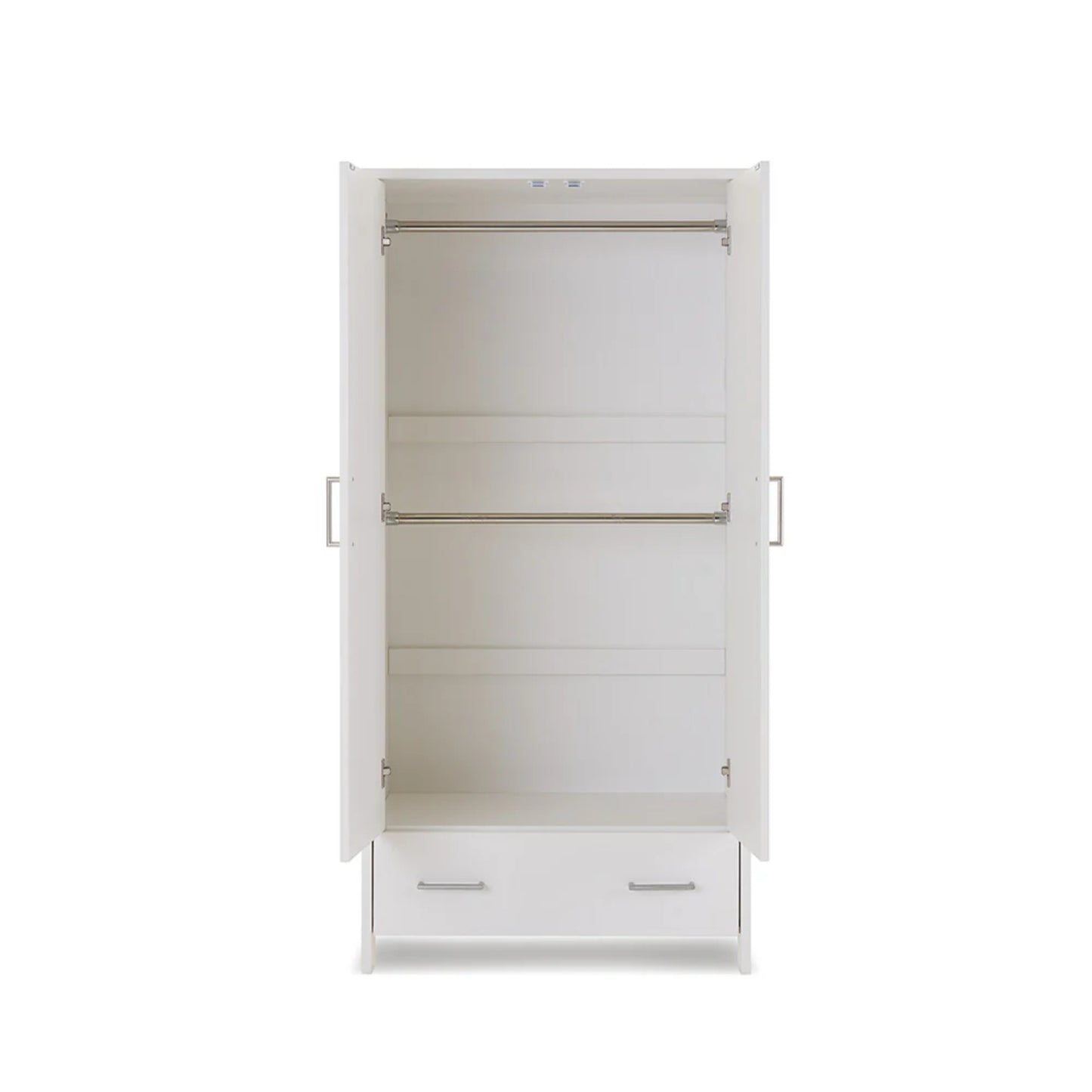 Obaby Nika Double Wardrobe - White Wash