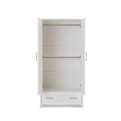 Obaby Nika Double Wardrobe - White Wash