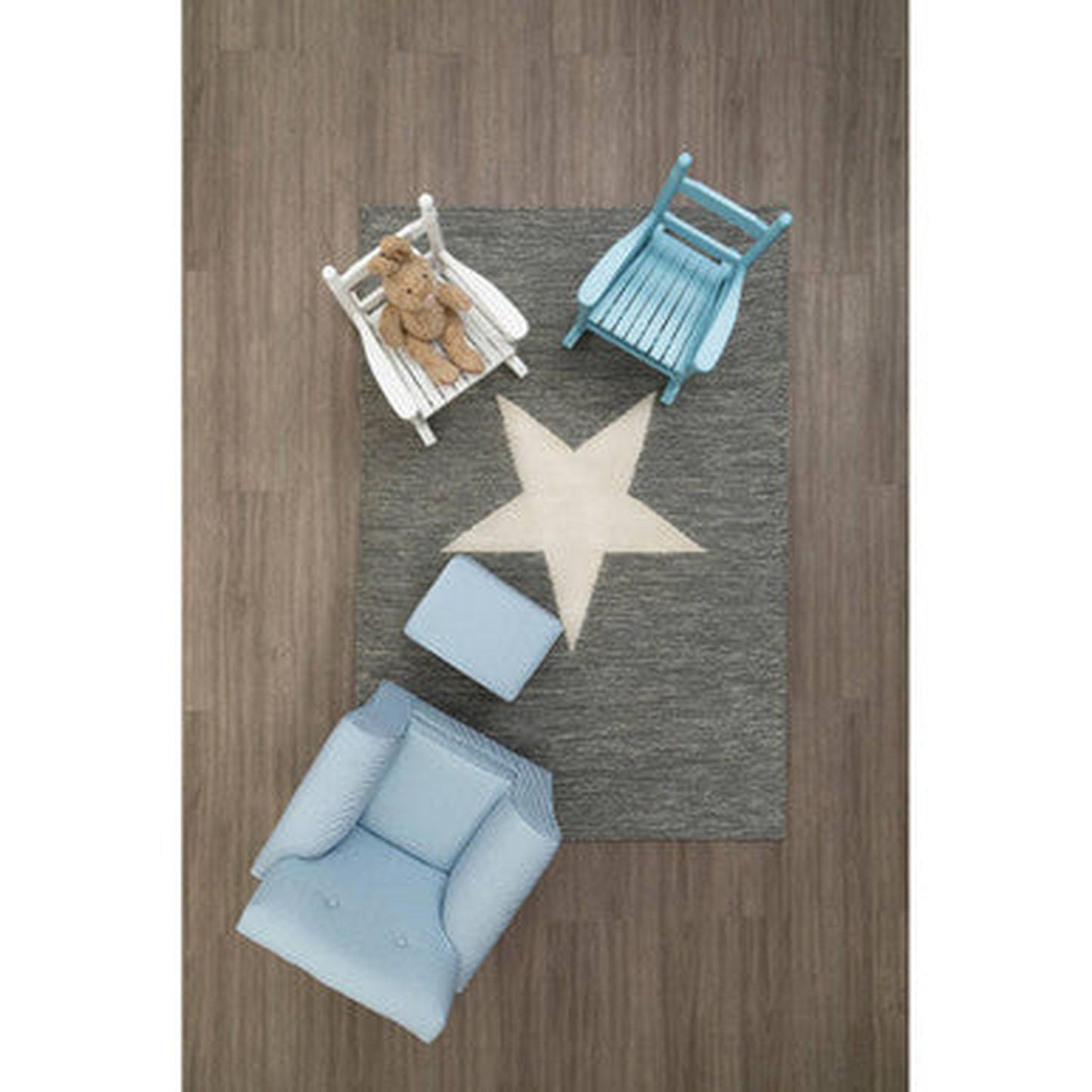 Orsina Star Rug Grey & White (180 x 120 cm)