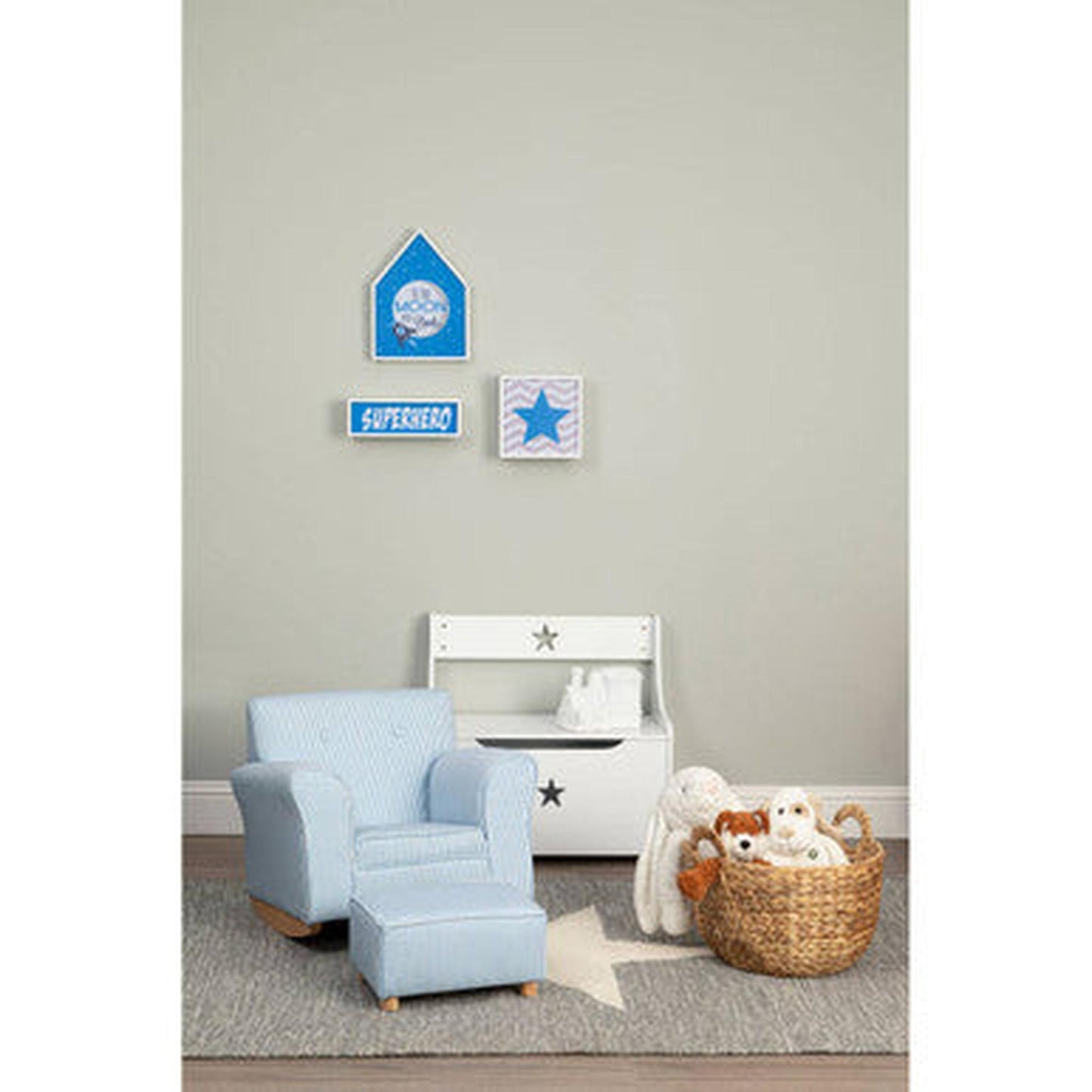 Orsina Star Rug Grey & White (180 x 120 cm)