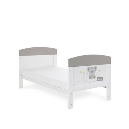 Obaby Grace Inspire Cot Bed - Hello World Koala (White with Grey)